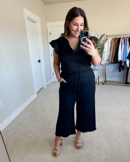 Ruffle jumpsuit 

Fit tips: jumpsuit tts, L 

Use code RYANNE10 for 10% off 

Summer jumpsuit  summer style  essentials luxe   Ponte jumpsuit  style  style guide   Spring style 

#LTKmidsize #LTKstyletip #LTKSeasonal