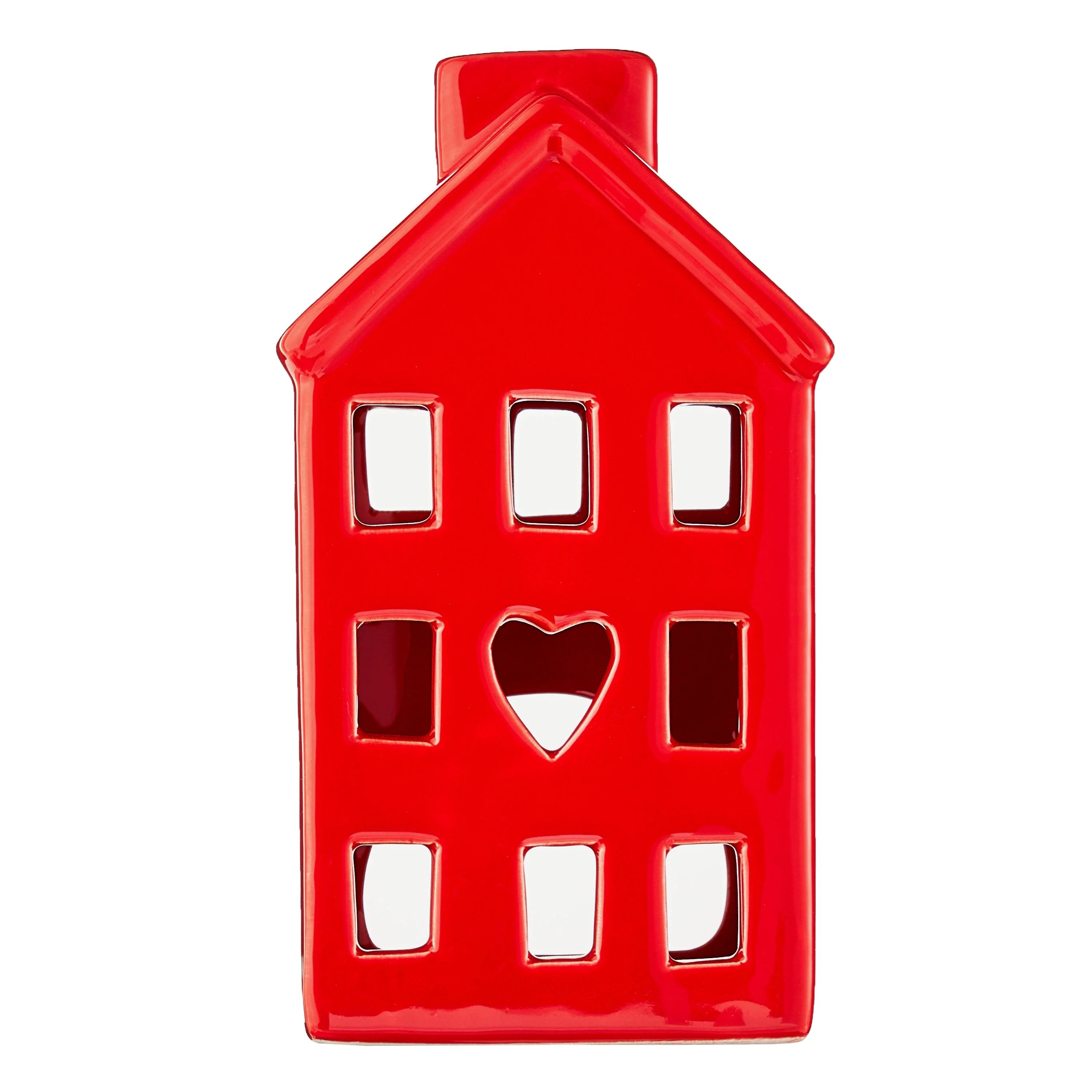 Way to Celebrate! Valentine’s Day 6in Ceramic House Tabletop Décor, Red​ ​ | Walmart (US)