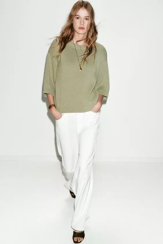 KNIT JUMPER WITH SHOULDER PADS | Zara UK