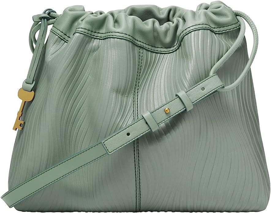 Fossil Women's Gigi Leather Drawstring Shoulder Bag Purse Handbag | Amazon (US)