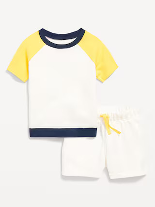 Printed Waffle-Knit Top and Shorts Set for Baby | Old Navy | Old Navy (US)