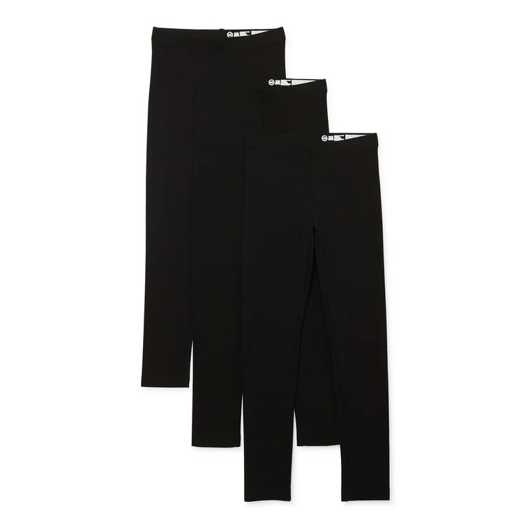 Wonder Nation Girls Kid Tough Leggings, 3-Pack, Sizes 4-18 & Plus | Walmart (US)