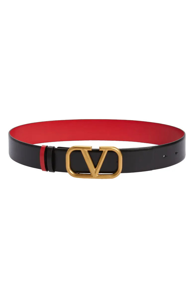 VLOGO Buckle Reversible Leather Belt | Nordstrom