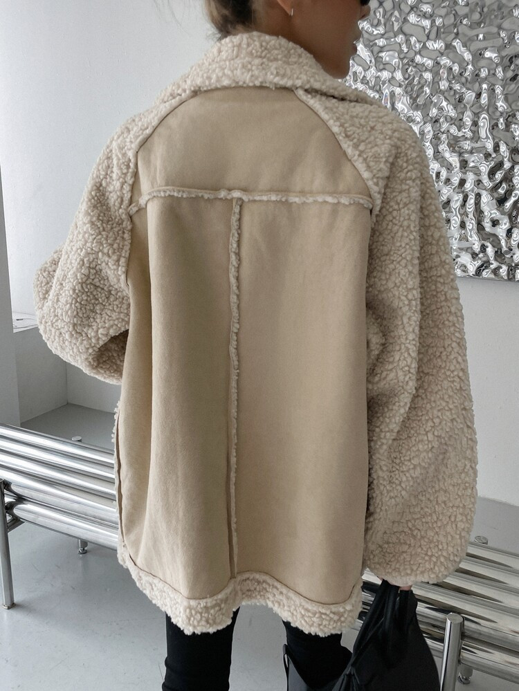 DAZY Casual Eenkleurig Dames jassen Knoop Zak Rits | SHEIN