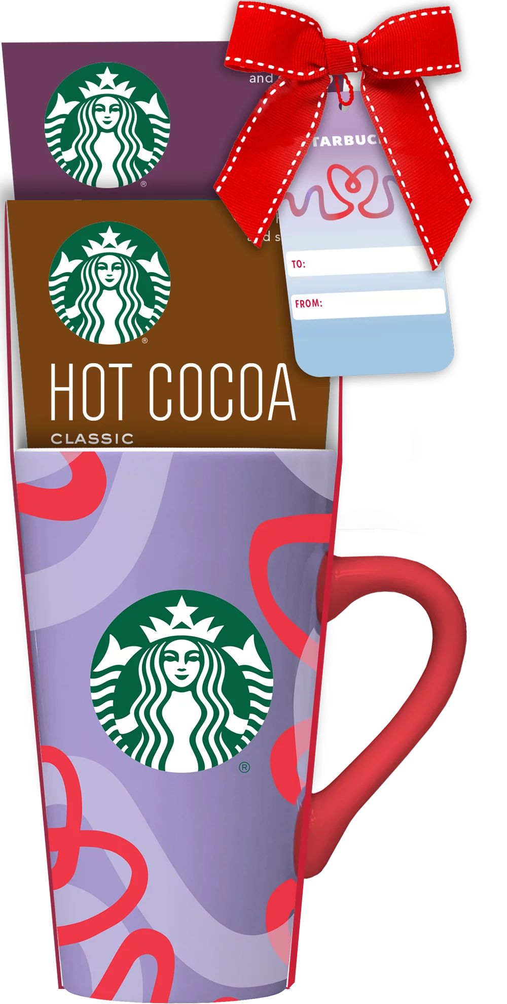 Starbucks 16oz Ceramic Tall Mug with 2 Cocoas - Purple and Red Dynamic Wiggle | Walmart (US)