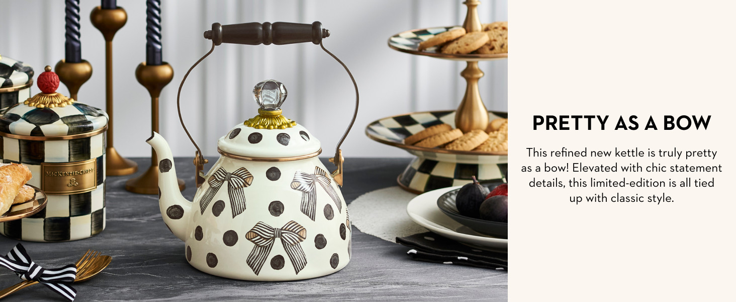 MACKENZIE-CHILDS 2-Quart Enamel Tea Kettle, Cute Tea Kettle for Stovetop, Butterfly | Amazon (US)