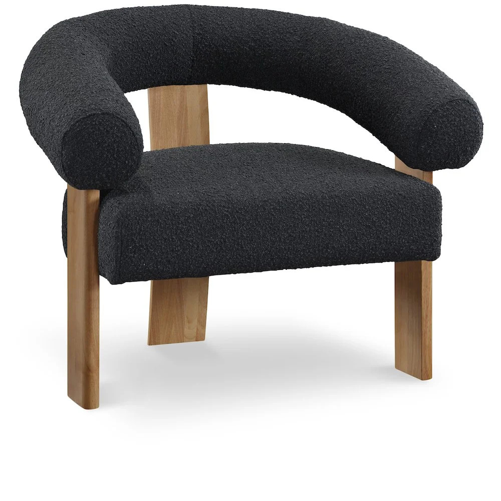 Meridian Furniture Winston Black Boucle Fabric Accent Chair | Walmart (US)