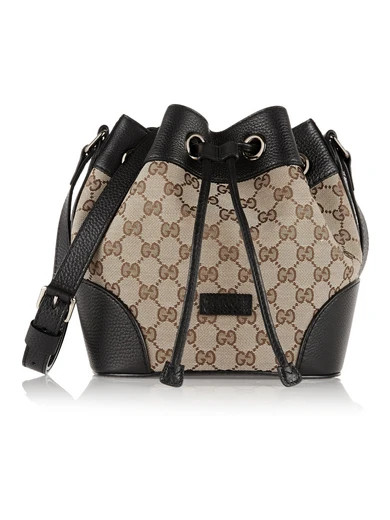 Linea A textured leather-trimmed canvas shoulder bag | NET-A-PORTER (UK & EU)