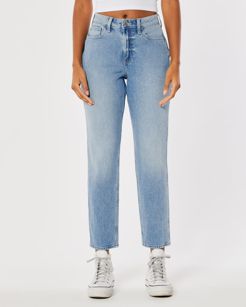 Curvy High-Rise Medium Wash Mom Jeans | Hollister (US)