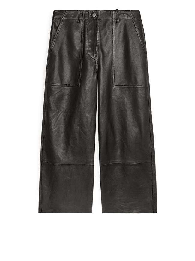 Cropped Leather Trousers | ARKET (US&UK)