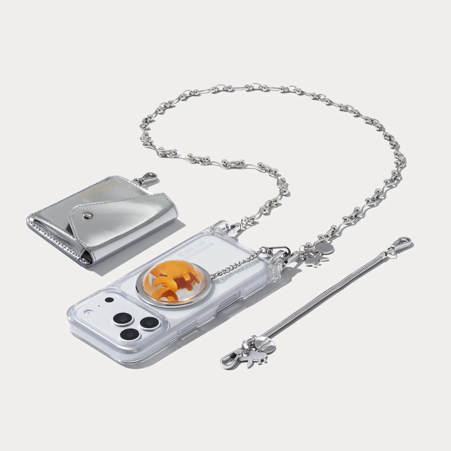 The Goldie Wallet Set - Clear/Silver | Bandolier