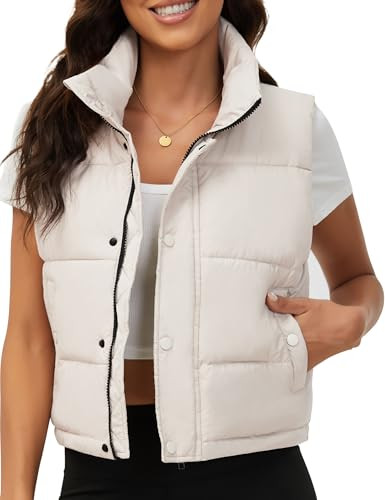 Fengbay Puffer Vest Women Sleeveless Winter Clothing Puffy Cropped Vests Jacket Fall Outfits 2025... | Amazon (US)