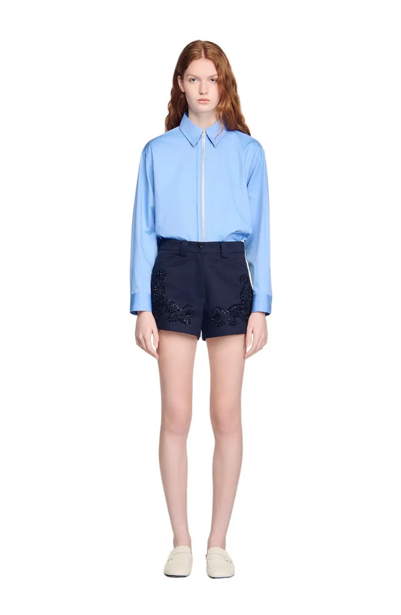 Embroidered cotton shorts | Nordstrom