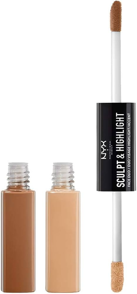 NYX PROFESSIONAL MAKEUP Sculpt & Highlight Face Duo, Almond Light , 1 Set, 0.17 Ounce (SHFD02) | Amazon (US)