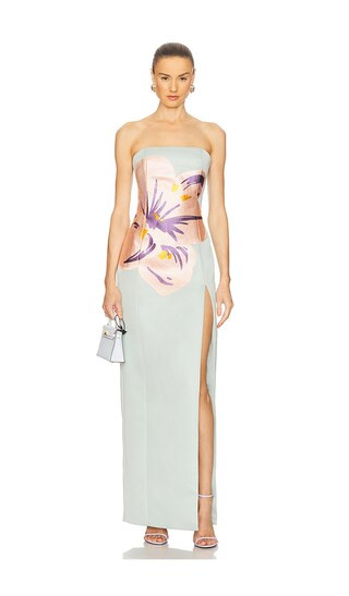 Clemence Maxi Dress in Hibiscus in Pistachio | Revolve Clothing (Global)