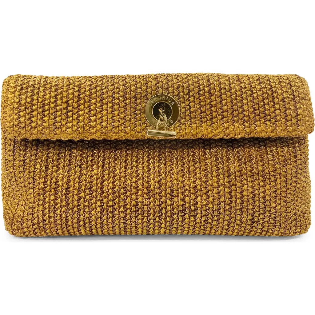 Veronica Beard Anchor Raffia Clutch in Gold at Nordstrom | Nordstrom