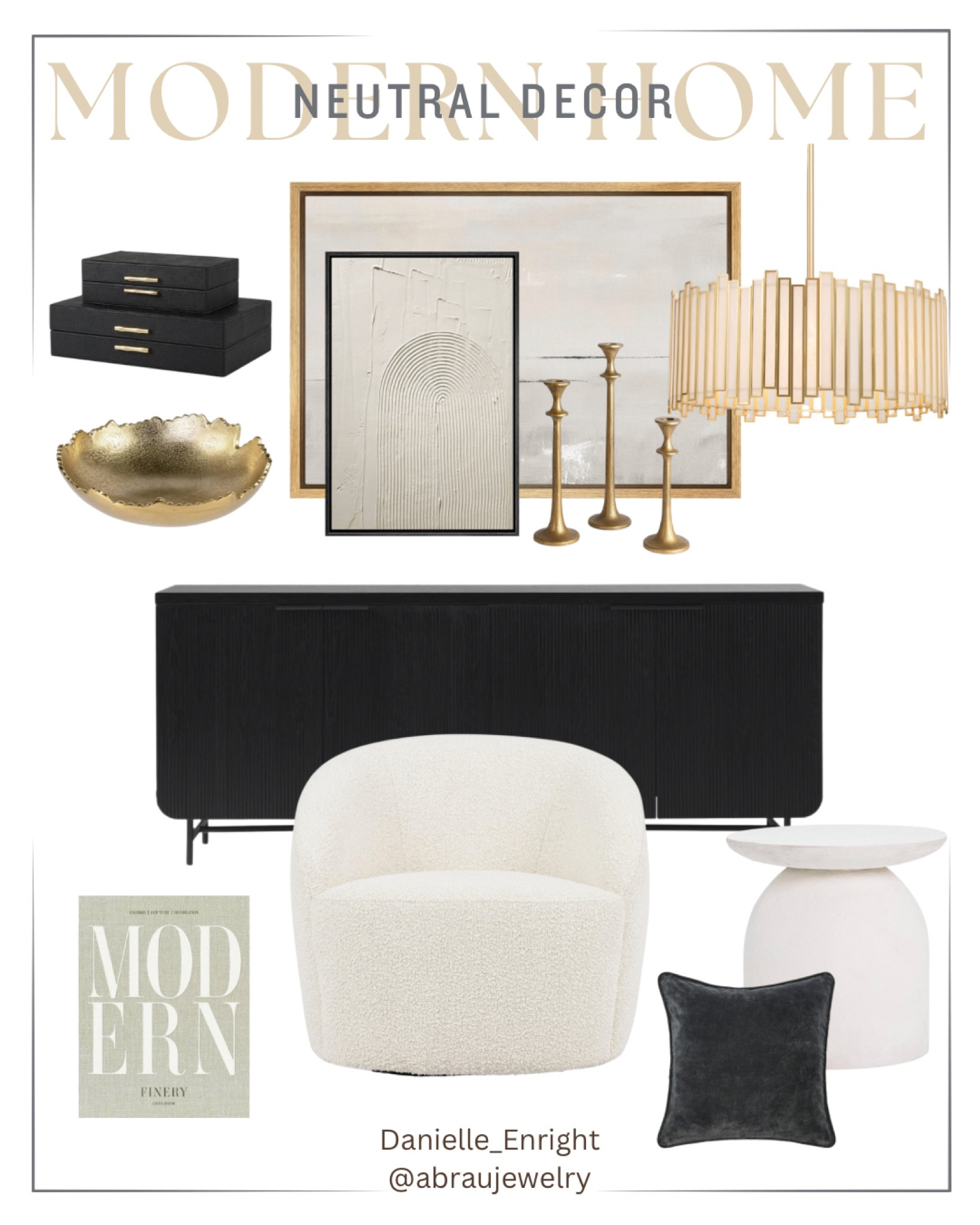Amazon finds for a Modern Home 🖤

🏷️ neutral decor , modern decor , interior design , black console , white accent chair , coffee table book , living room style , accent table , pillow , modern abstract art , decorative box , gold bowl , gold pendant light , gold brass candlesticks

#LTKxPrime #LTKsalealert #LTKhome