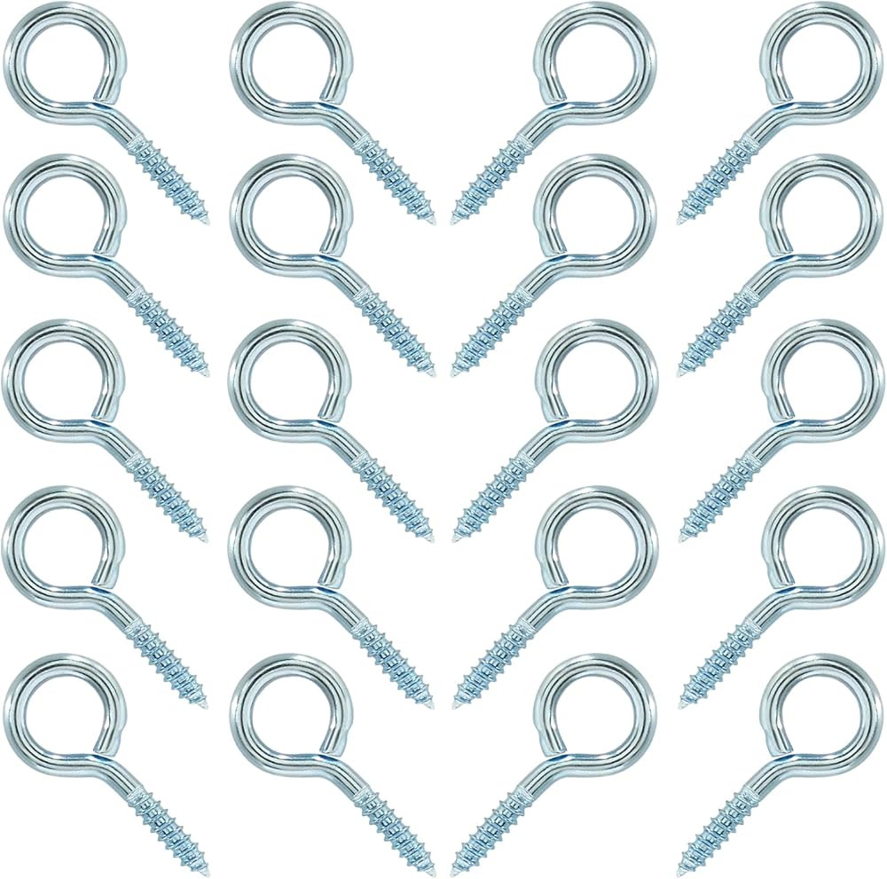200 Pcs Silver 1/2 Inch / 12mm Open Eye Hooks, Small Cup Hook Metal Hanging Kitchen Towel Hook, S... | Amazon (US)