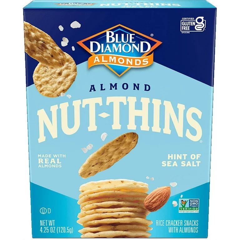 Blue Diamond Almonds Nut-Thins, Hint of Sea Salt, Snack Crackers, Gluten-Free, 4.25oz - Walmart.c... | Walmart (US)