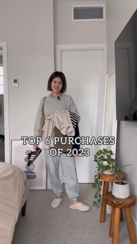 Top 6 purchases of 2023! Everything linked here. 

Cotton straight pants: these stretch so I sized down one size
Black jeans: tts 
Striped shirt: sized up to US8 but could size up more 
Striped sweater: tts. I’m in xs


#LTKVideo