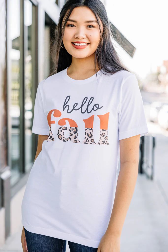 Hello Fall White Graphic Tee | The Mint Julep Boutique