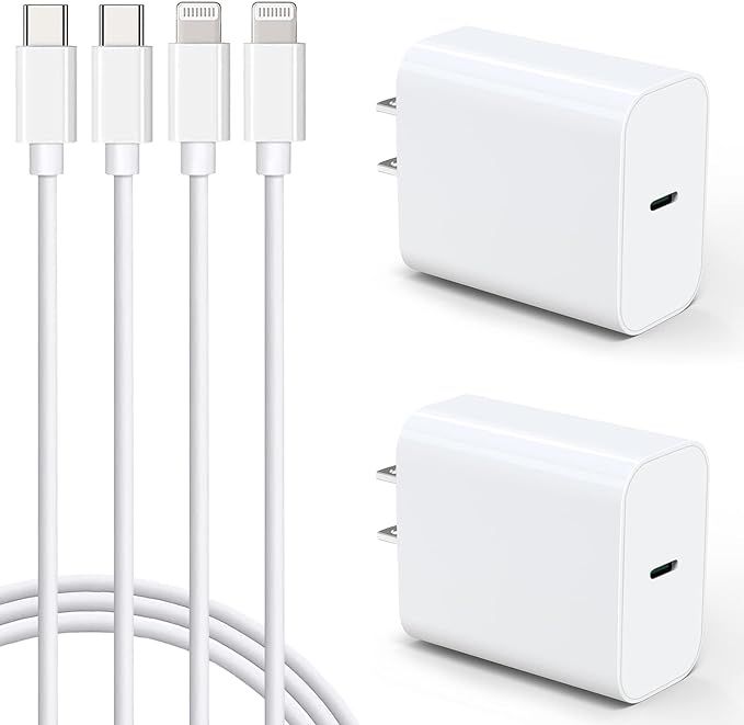 iPhone Fast Charger 10 FT [Apple MFi Certified] 2 Pack PD 20W USB C Charger Block with 10FT Long ... | Amazon (US)