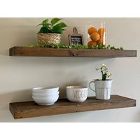 Wood Floating Shelf 2 Inch Thick | 10 Deep | Etsy (US)
