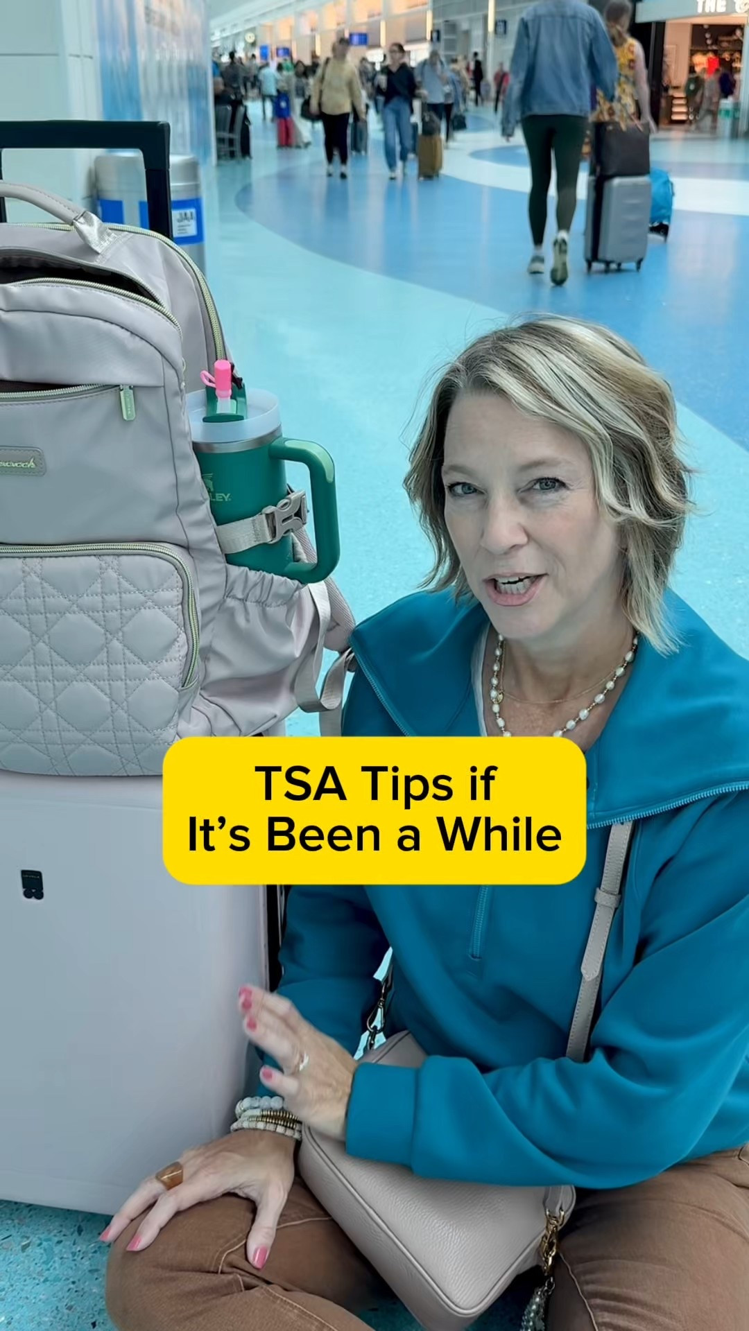 Travel Tips if you have not flown in a while (or if you’ve never flown, these 5 travel tips will help your airport security screening be smoother) 
💙 For more tips check out my YouTube Channel Travel Tips by Laurie.

👨🏼‍✈️I’m a Houston pilot wife sharing tips to help you “travel the globe without a worry in the world” on YTube and IG. #traveltips tsa tips, transportation security administration, travel style, airport outfit, 