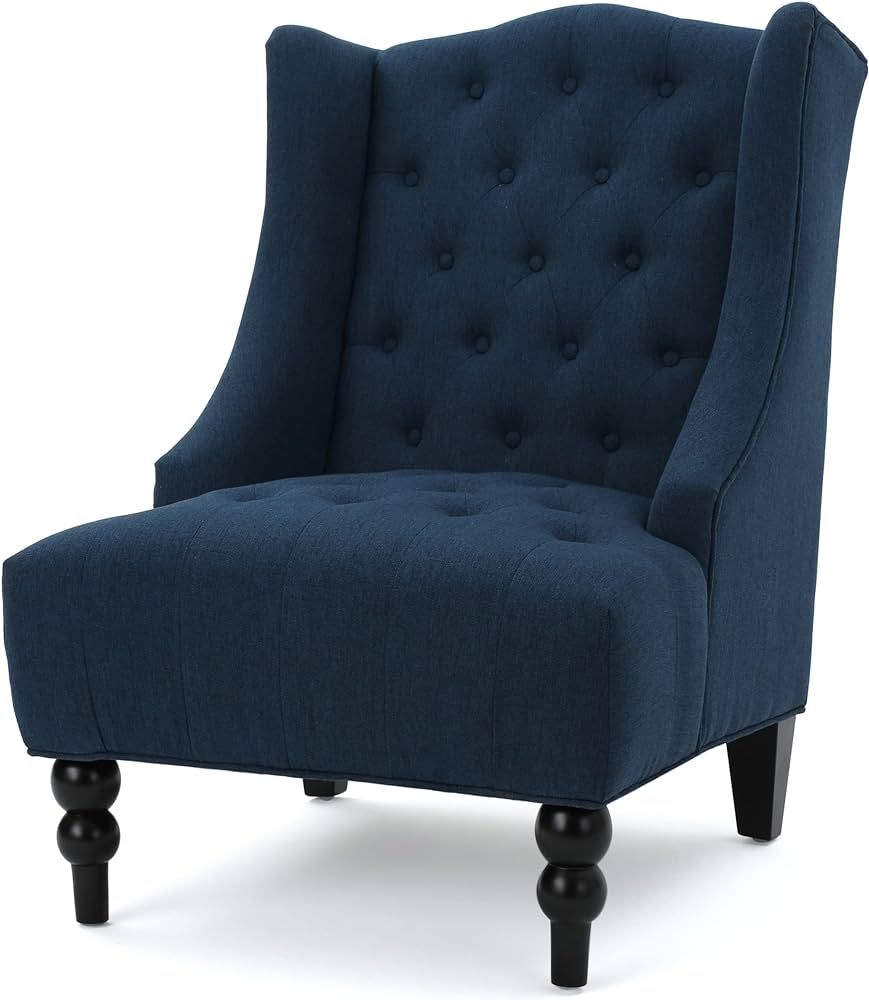 Christopher Knight Home Toddman High-Back Fabric Club Chair, Dark Blue 33.75D x 27.25W x 38.5H in | Amazon (US)