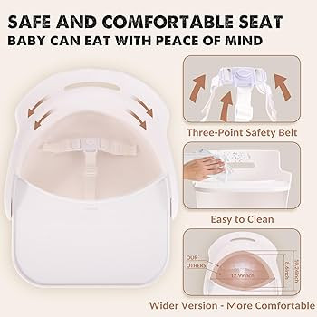 Baby High Chair, Wooden High Chairs for Babies & Toddlers, Highchair with Adjustable Footrest, So... | Amazon (US)