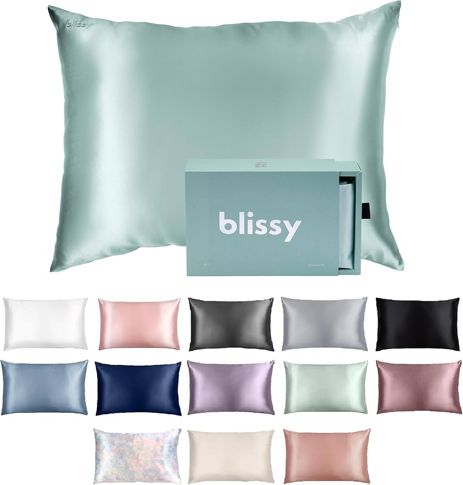 Blissy Silk Pillowcase - 100% Pure Mulberry Silk - 22 Momme 6A High-Grade Fibers - Silk Pillow Co... | Amazon (US)