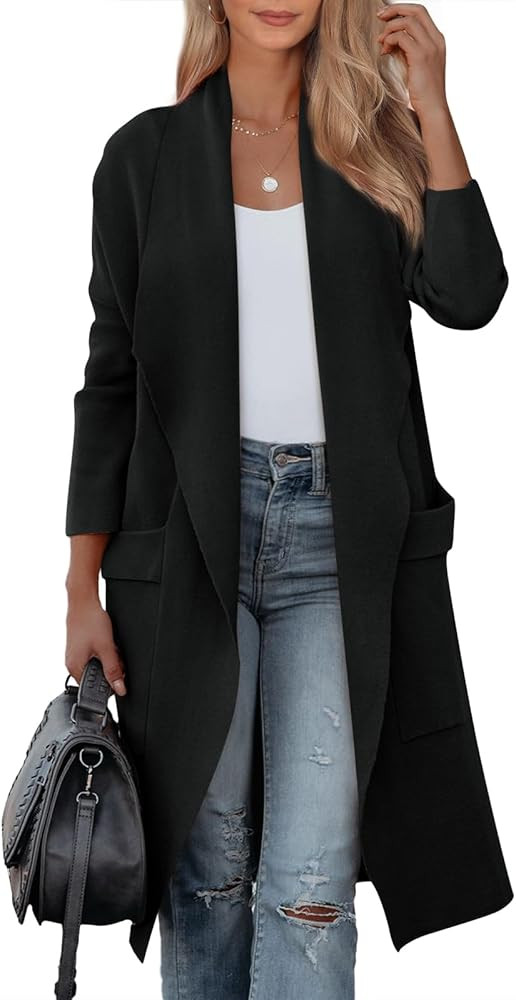 LILLUSORY Women's Oversized Dressy Cardigans 2023 Long Knit Coatigans Lightweight Winter Coat Fal... | Amazon (US)