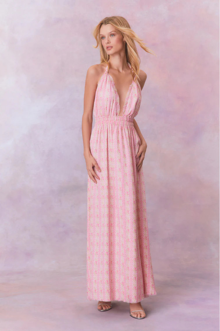 Love Fragrance Halter Maxi Dress | LoveShackFancy