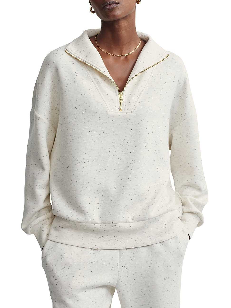 Women's Hawley Half-Zip Sweatshirt - Ivory Marl Fleck - Size XS | Saks Fifth Avenue