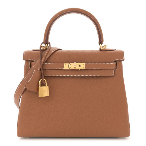 Togo Kelly Retourne 25 Gold | FASHIONPHILE (US)