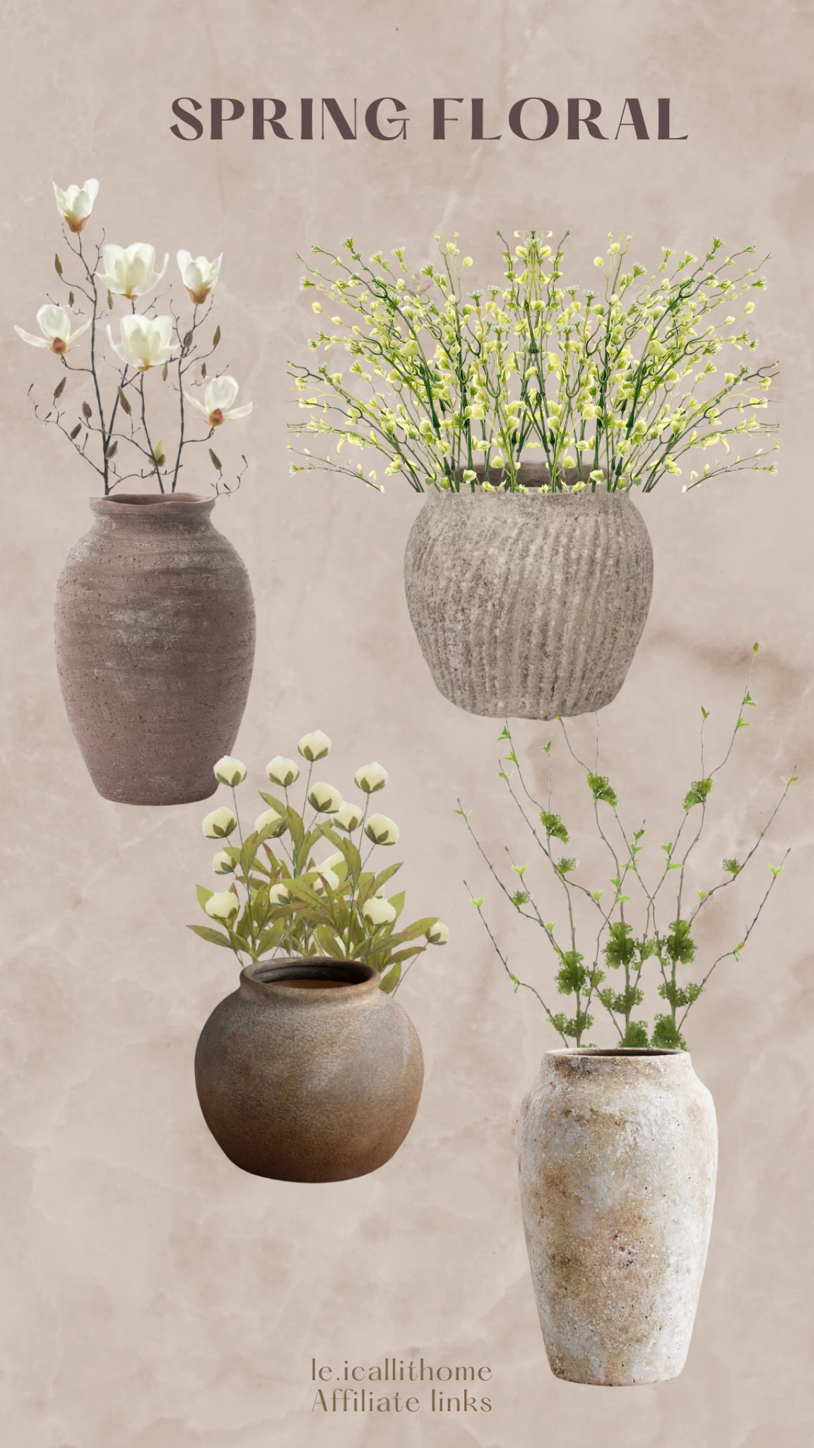 My favorite Spring floral and vases 🤎🍃🌼#LTKStyleTip 

#LTKSeasonal #LTKHome
