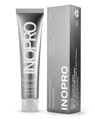 InoPro Whitening Hydroxyapatite Toothpaste with Probiotic for Sensitive Teeth, Fluoride Free Enamel Repair Remineralizing Toothpaste, SLS Free, Baking Soda, Coconut Oil, 5oz | Amazon (US)