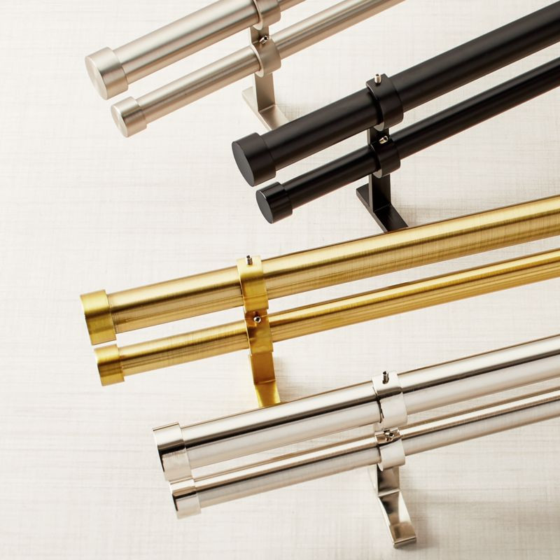 CB End Cap Finial and Double Curtain Hardware | Crate and Barrel | Crate & Barrel