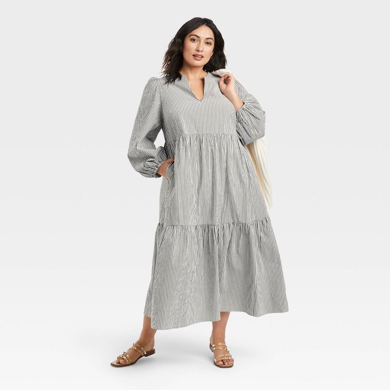 Women's Long Sleeve Tiered Dress - A New Day™ | Target