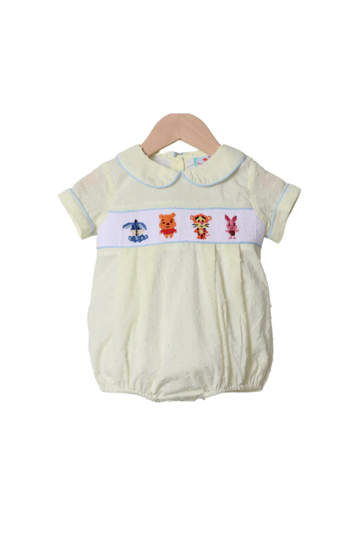 Honey Bear and Friends Swiss Dot Bubble | The Smocked Flamingo