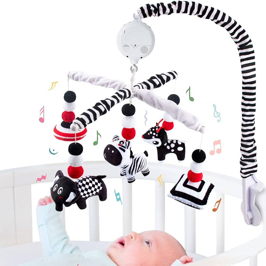 teytoy My First Baby Crib Mobile, Black and White Baby Mobile for Crib, High Contrast Mobile Toy ... | Amazon (US)