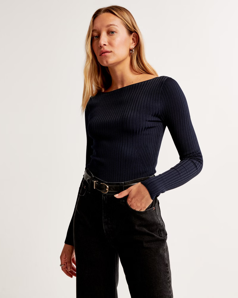 Glossy Slash Sweater Top | Abercrombie & Fitch (US)