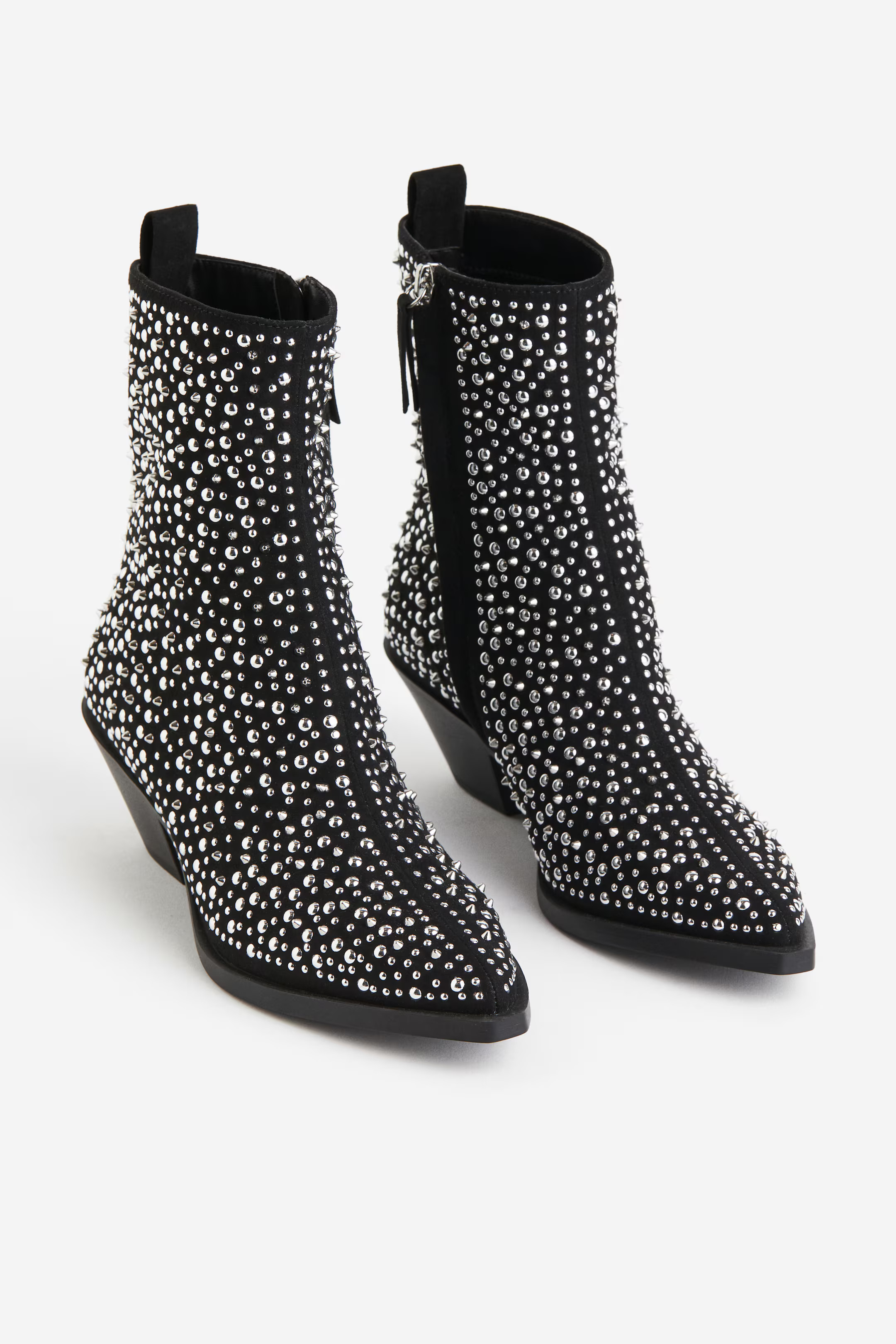 Stud-embellished Boots - Black - Ladies | H&M US | H&M (US + CA)