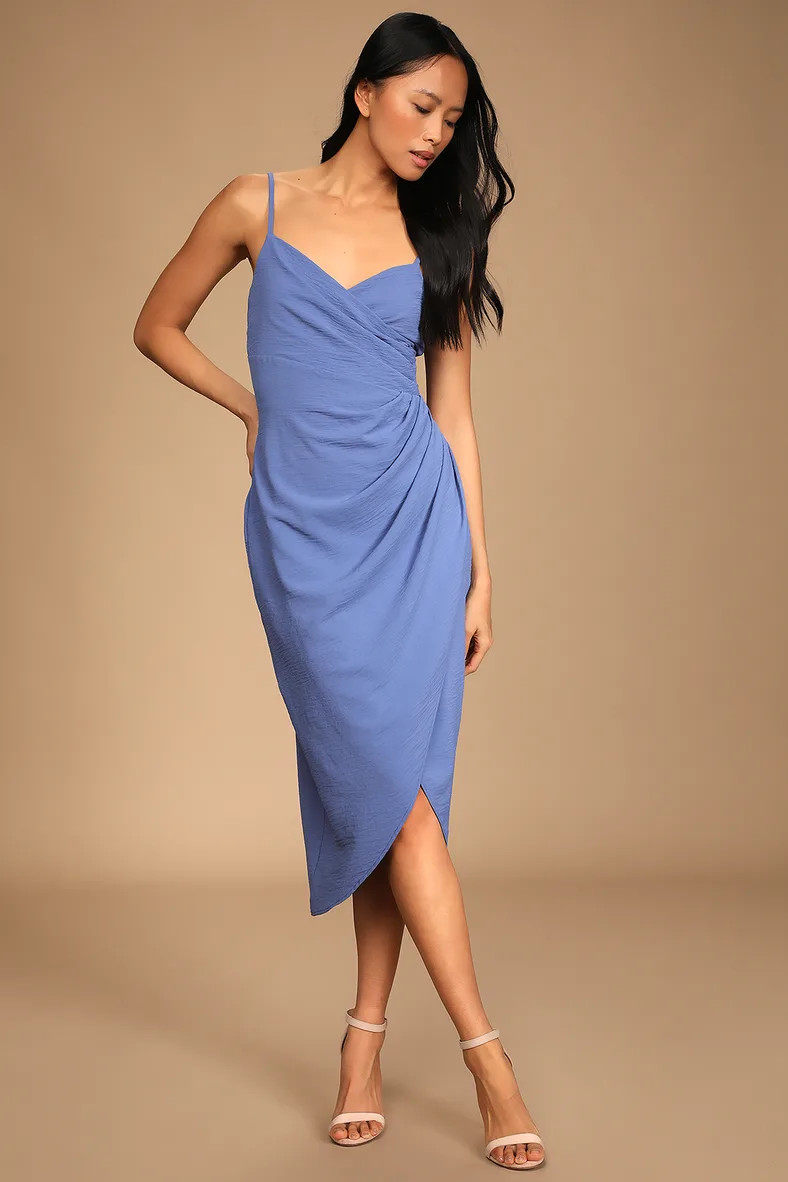 Stunning Manner Periwinkle Sleeveless Tulip Midi Dress | Lulus (US)