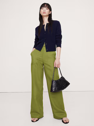 HIGH-RISE WIDE-LEG STUDIO PANT | Banana Republic (US)