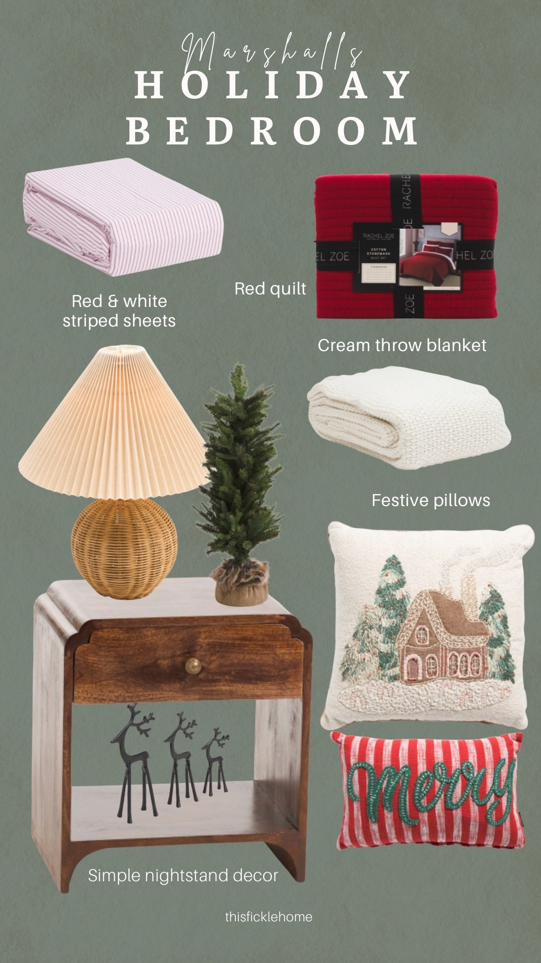 A touch of the holidays in your bedroom with holiday decor from Marshalls!

Holiday bedding
Holiday pillows
Reindeer statue
Small Christmas tree


#LTKHome #LTKSaleAlert #LTKSeasonal