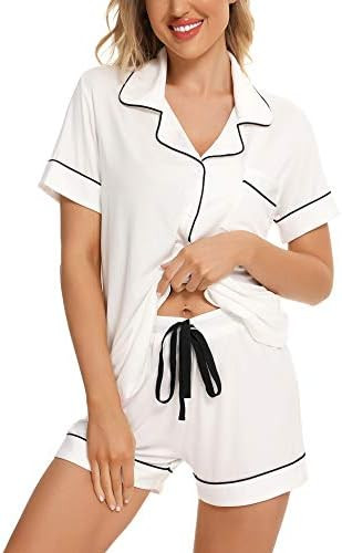 Senert Pajamas Set For Women Short Sleeve Sleepwear Soft Button Down Post Partum Pjs Set Maternit... | Amazon (US)