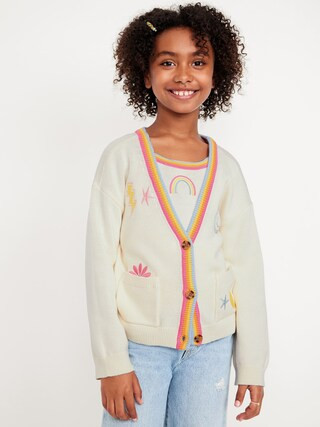 Embroidered Button-Front Cardigan Sweater for Girls | Old Navy (CA)