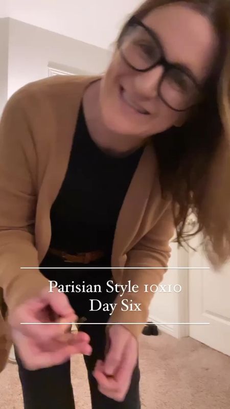 Day Six of the #parisianstyle10x10 hosted by @brilamberson & @jessica.harumi 

Happy Monday! Today I am wearing my Banana Republic Camel Duster, J.Crew black t-shirt and Loft black ankle pant. 

Shoes & Earrings from Noonday Collection and belt from J.Crew.