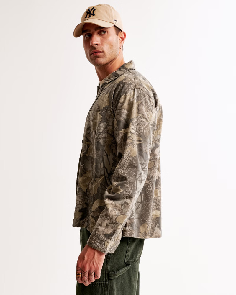 Long-Sleeve Workwear Shirt | Abercrombie & Fitch (US)